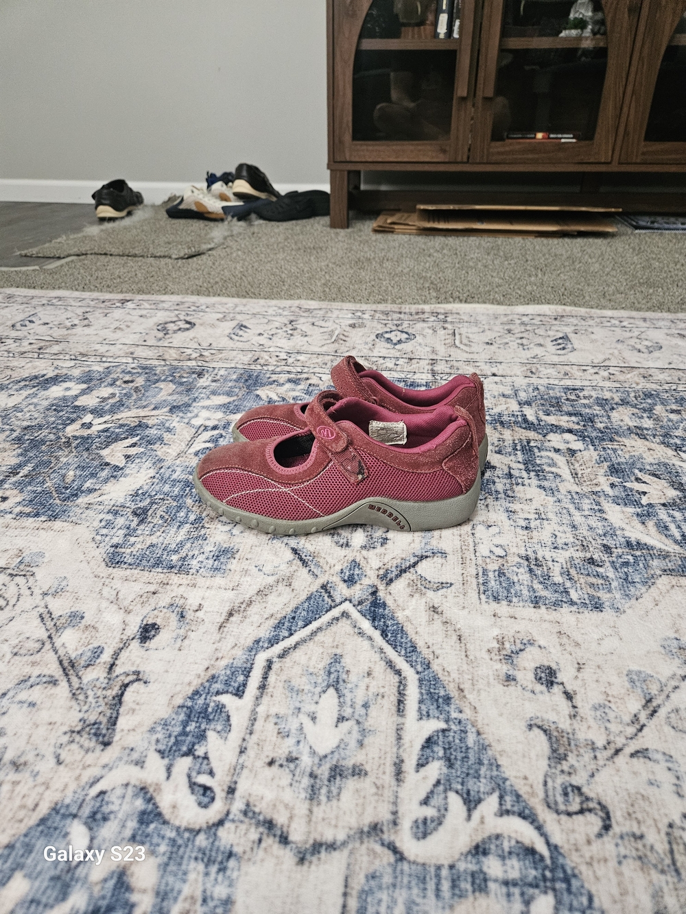 Merrell Sprint Jump Kid's Berry Mary Jane Shoes Youth Size 4 EU 35 Hook & Loop